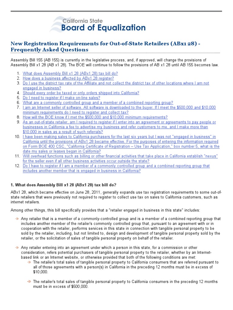 Sales and Use Tax in California Board of Equalization PDF Use Tax