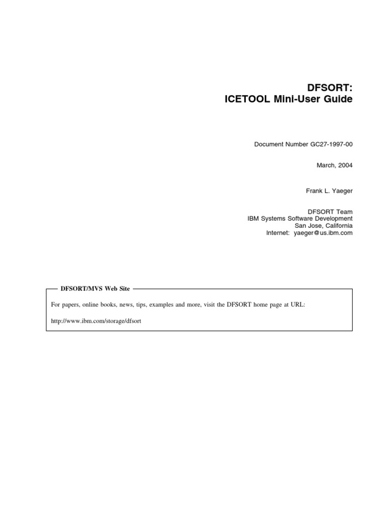 ICETOOL User Guide for DFSORT | PDF | Parameter (Computer Programming ...