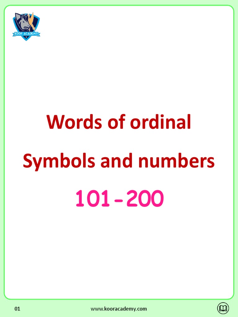 ORDINAL NUMBERS IN WORDS intelligence overview