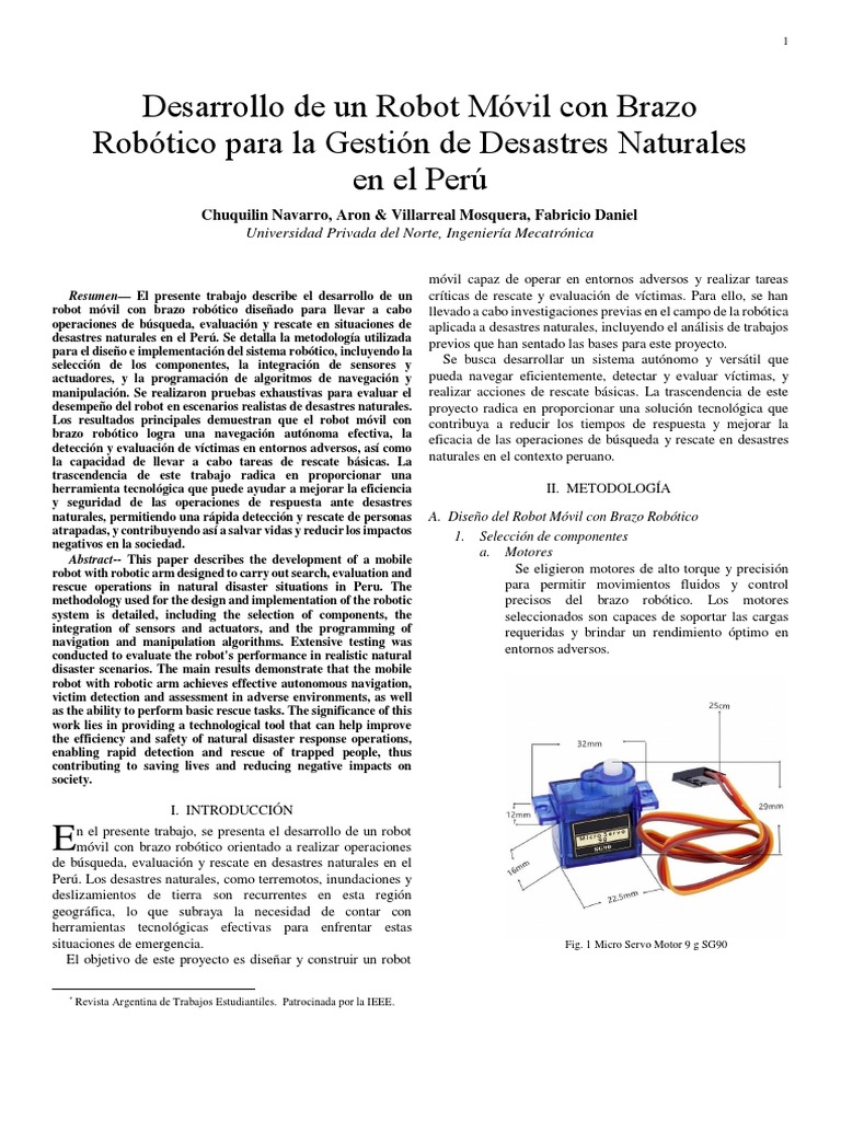Desarrollo de Un Robot Móvil Con Brazo Robotica para La Gestion de ...