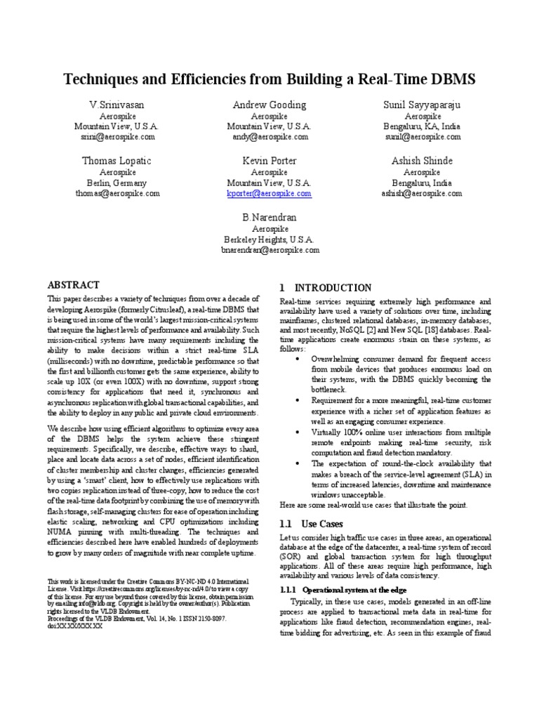 Vldb2023Aerospike Submission PDF Computer Cluster Replication
