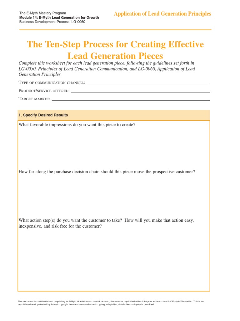 Application of Lead Generation Principles | PDF | Copyright ...