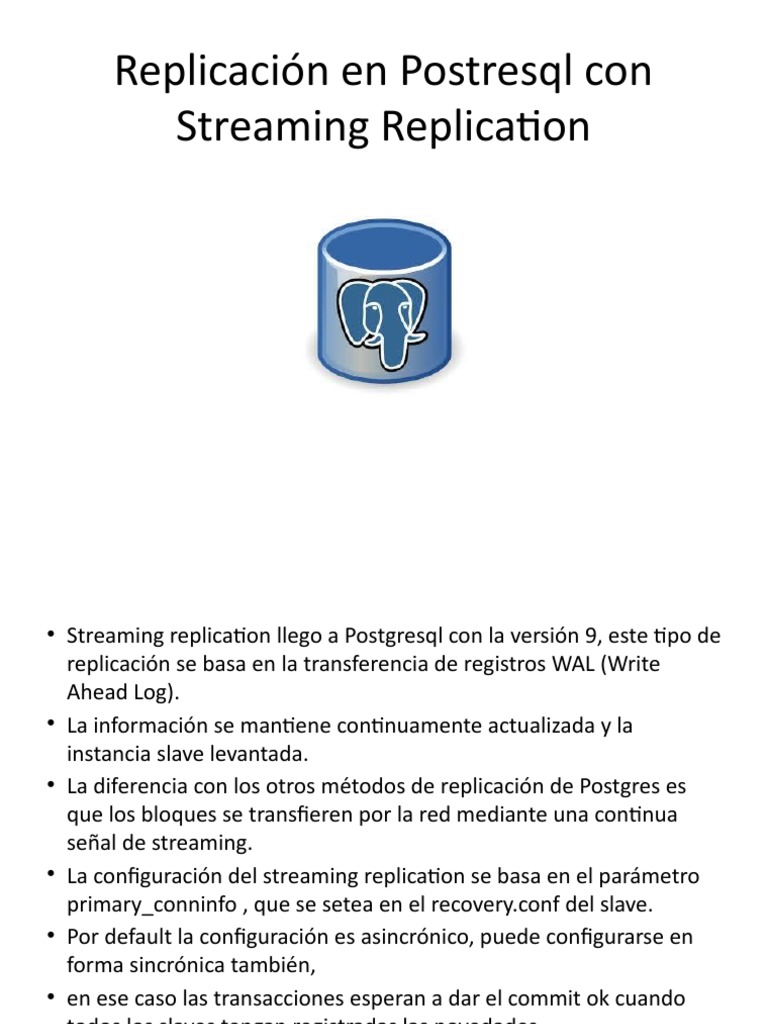 Replicación Streaming en PostgreSQL 9.3 | PDF | Archivo de computadora ...