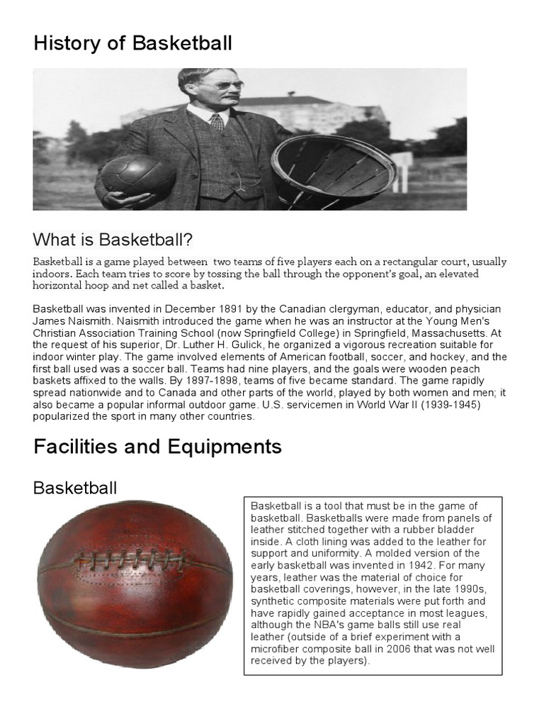 History of basketball pdf sports ball games