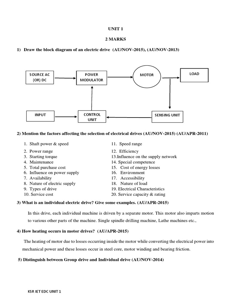 Unit1 EDC Download Free PDF Electric Motor Direct Current