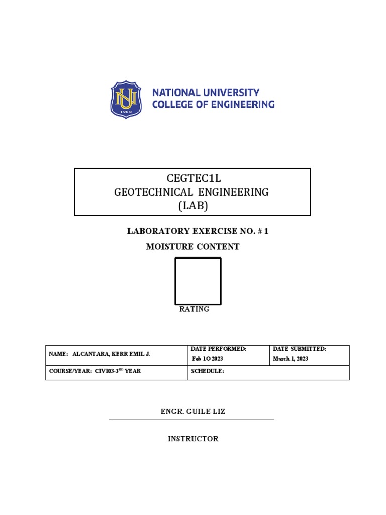 Lab Report 1 Moisture PDF Earth Sciences