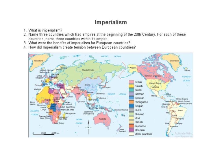 Imperialism Map & Questions Wk3 PDF