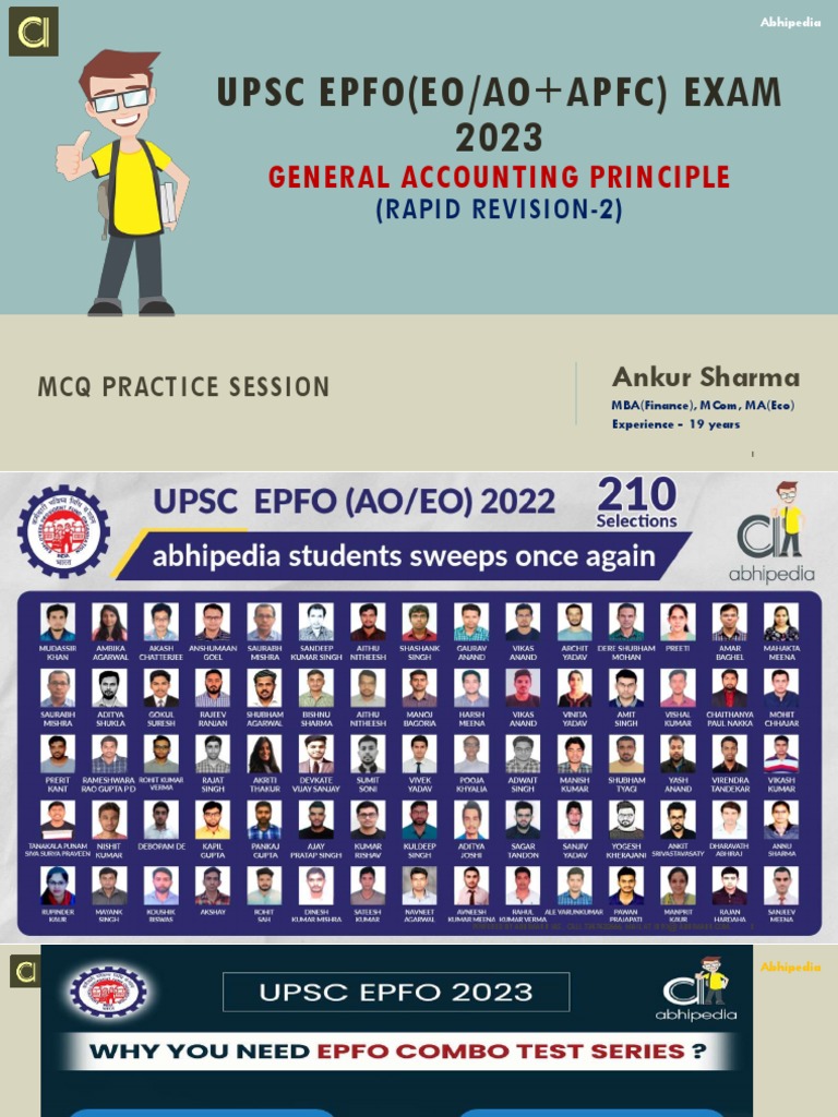 ABHIPEDIA MCQ Session I General Accounting Principle I EPFO Exam PDF