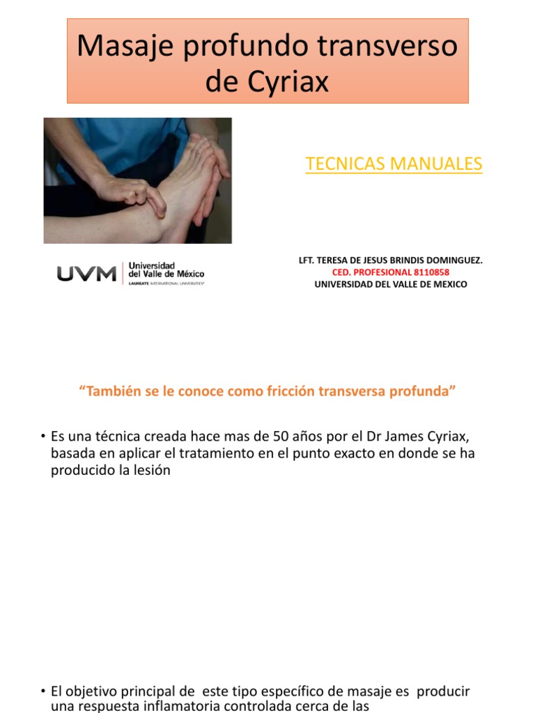 Masaje Transverso Profundo de Cyriax | PDF | Masaje | Tendón