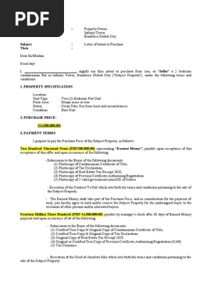 LOI to Purchase