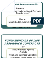 Fundamentals of Life Assurance Contracts For Kenyan Seminar