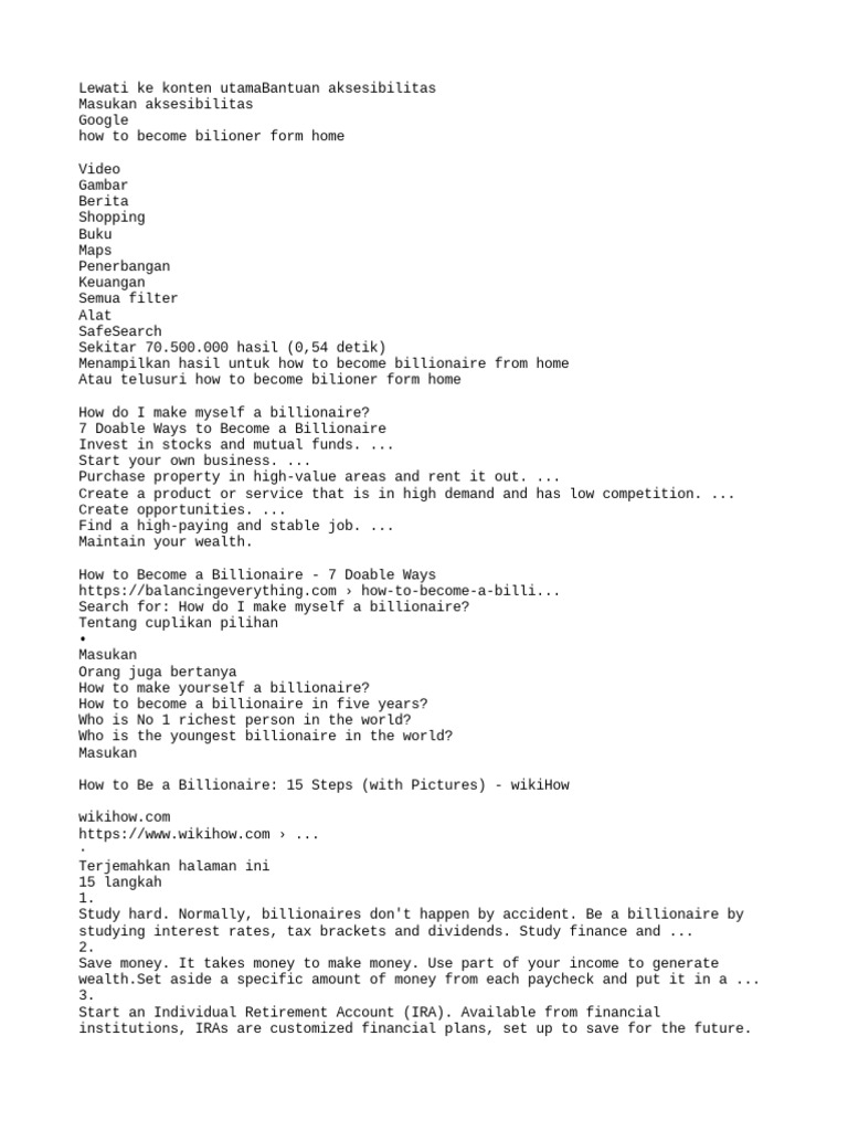 Become bilioner form home | PDF | Individual Retirement Account | Business