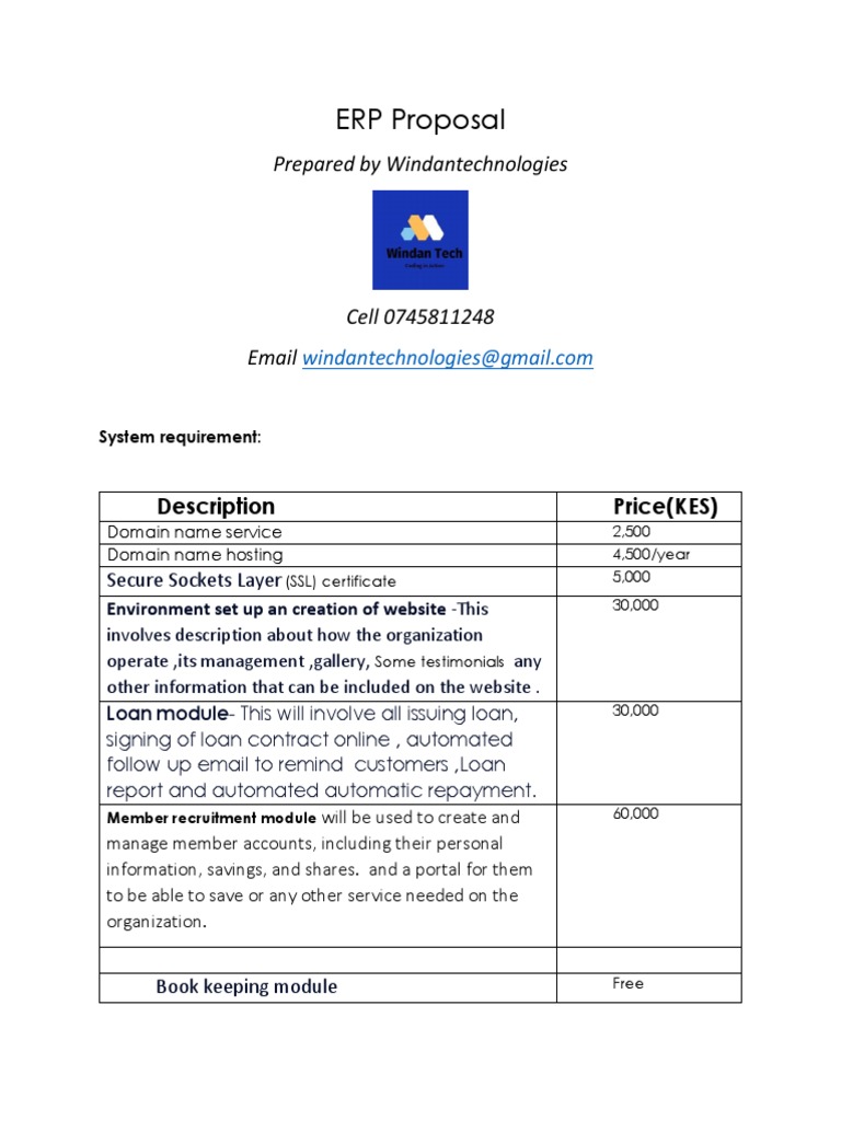 Comprehensive ERP Proposal Overview | PDF | Loans | Banks