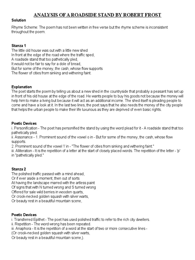 a-roadside-stand-by-robert-frost-pdf-poetry-poetic-devices