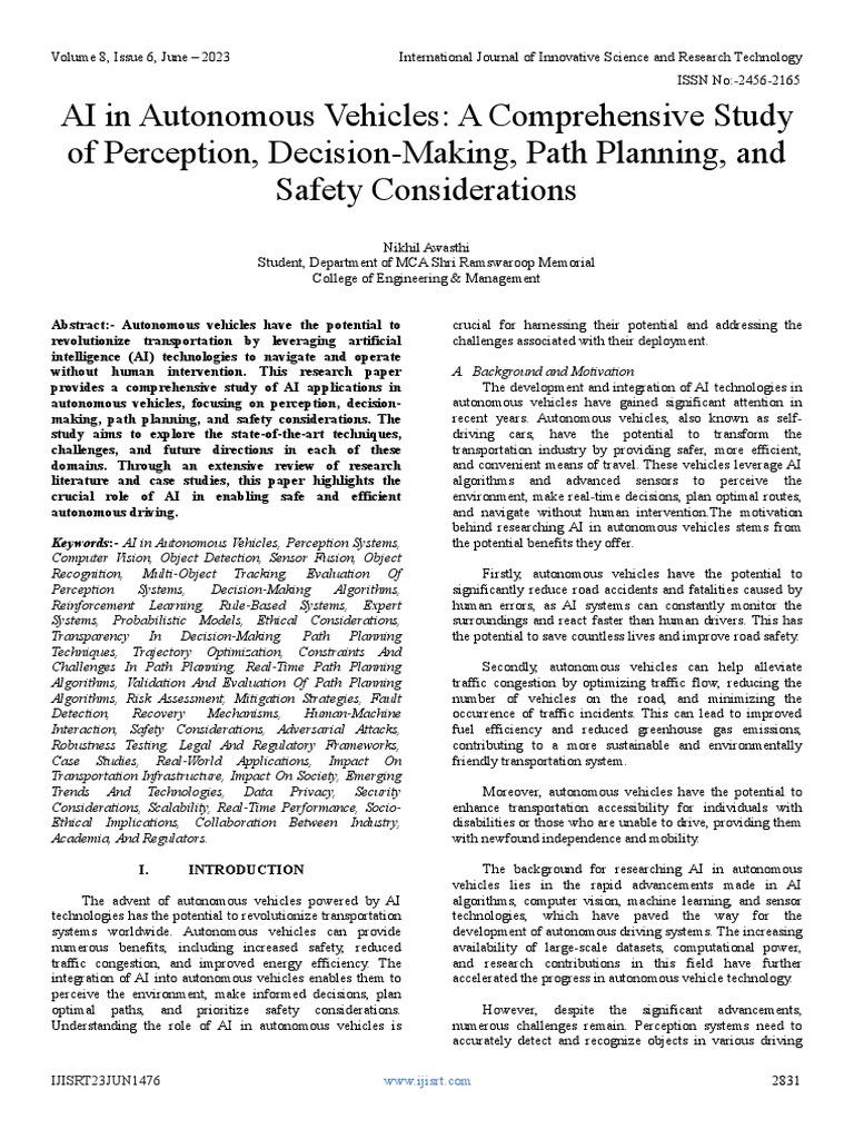 AI in Autonomous Vehicles: A Comprehensive Study of Perception ... Circuit Diagram