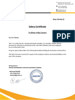 Salary Certificate Muneeb