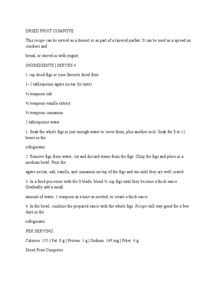 Dried Fruit Compote PDF