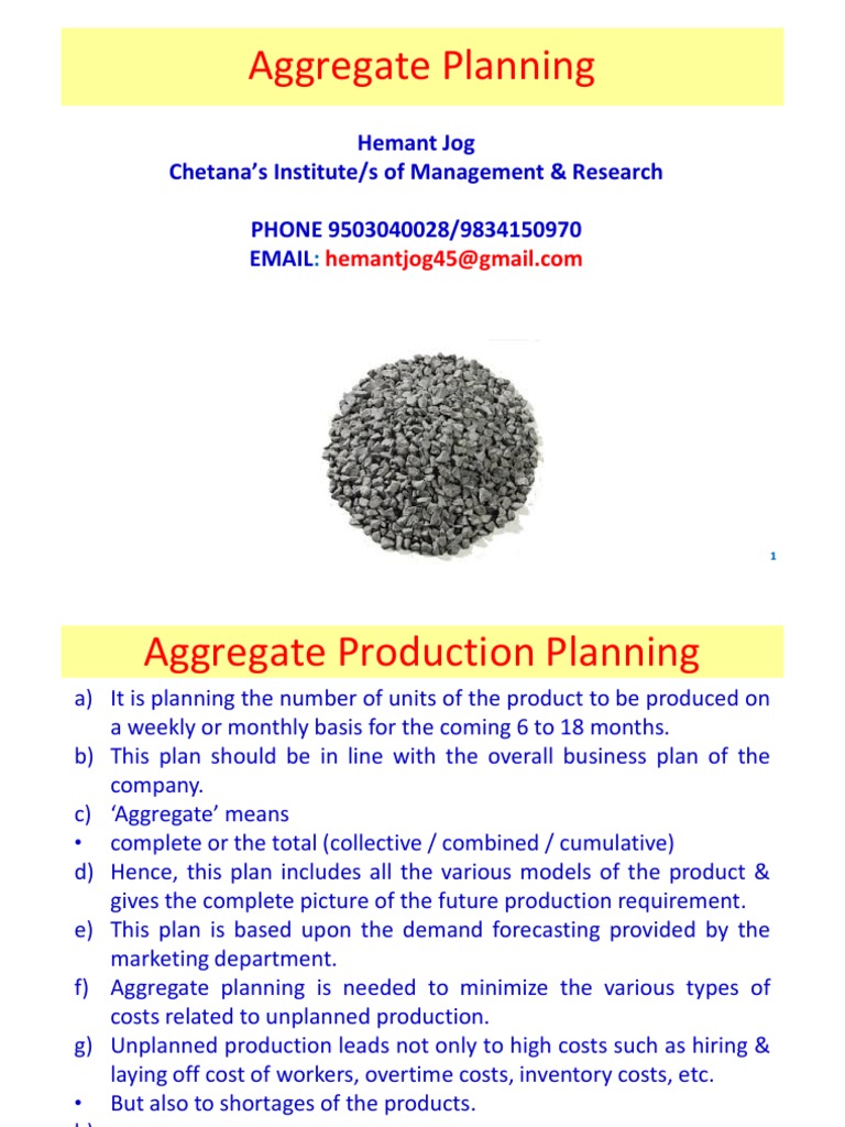 Characteristics of Aggregate Planning | PDF | Inventory | Aggregate Demand