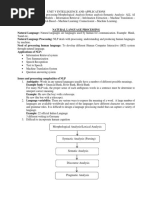 Unit V Intelligence and Applications: Morphological Analysis/Lexical Analysis