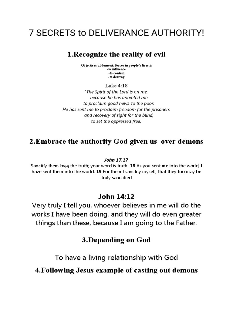 7 Secrets To Deliverance Authority Pdf