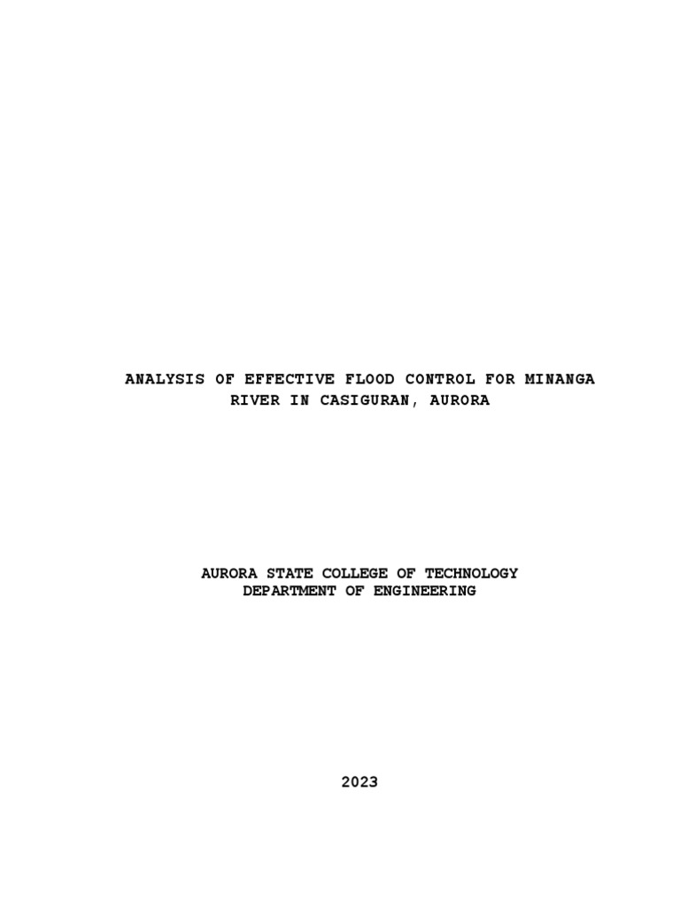 Flood Control Analysis for Minanga River | PDF | Flood | Levee