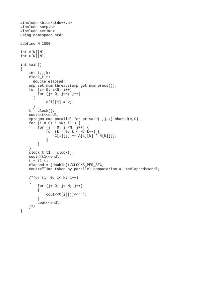 Matrix multiplication with omp cpp pdf