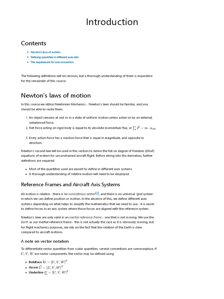 Introduction Aircraft Flight Mechanics by Harry Smith, PHD PDF Rotation Around A Fixed