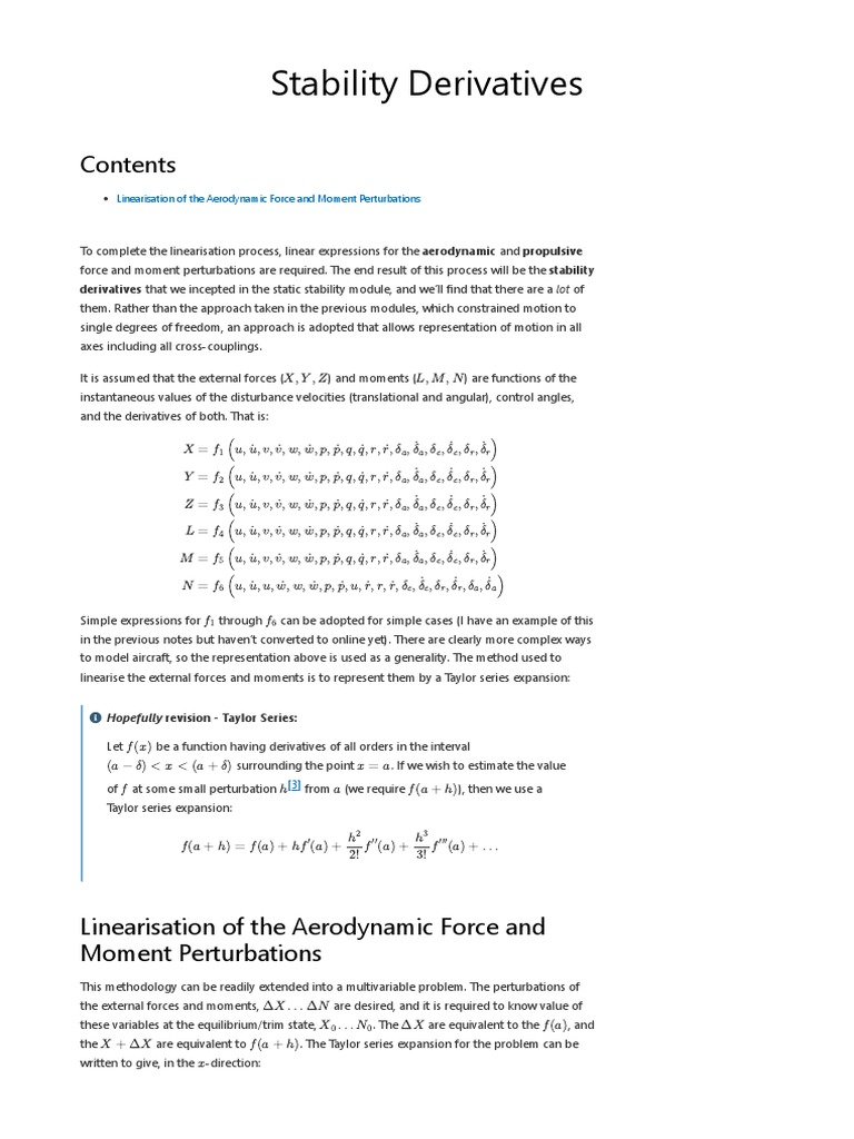 Stability Derivatives Aircraft Flight Mechanics By Harry Smith PHD 