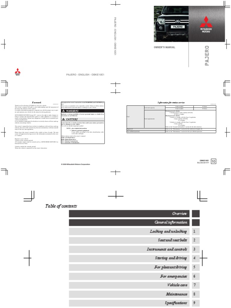 PAJERO REPAIR MANUAL PDF FREE DOWNLOAD visual data 6