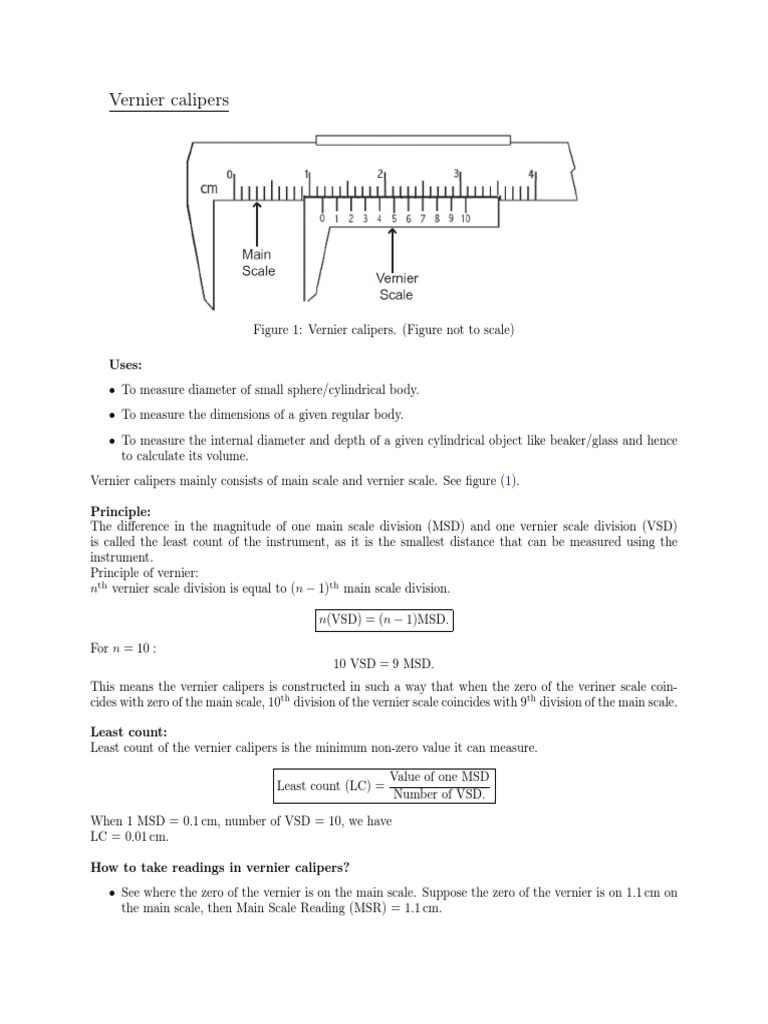 Vernier Calipers PDF Metrology