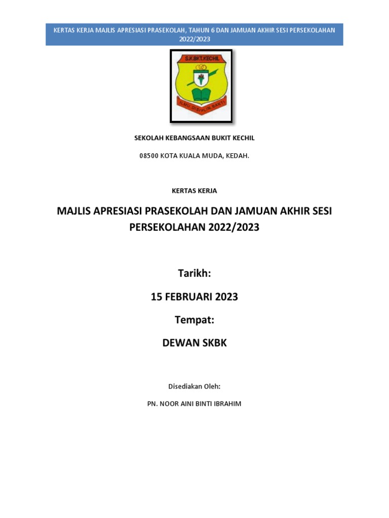 Kertas Kerja Konvo Pra 2023 | PDF