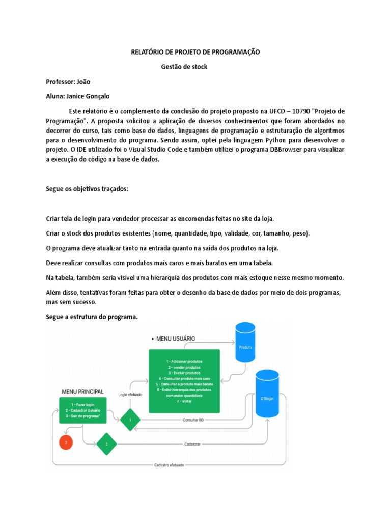 Relatório de Projeto de Programação | PDF