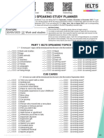 IELTS Speaking Study Planner For September-December - 2023