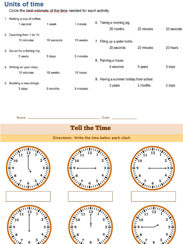 Time Measurement Worksheets Pdf Spacetime