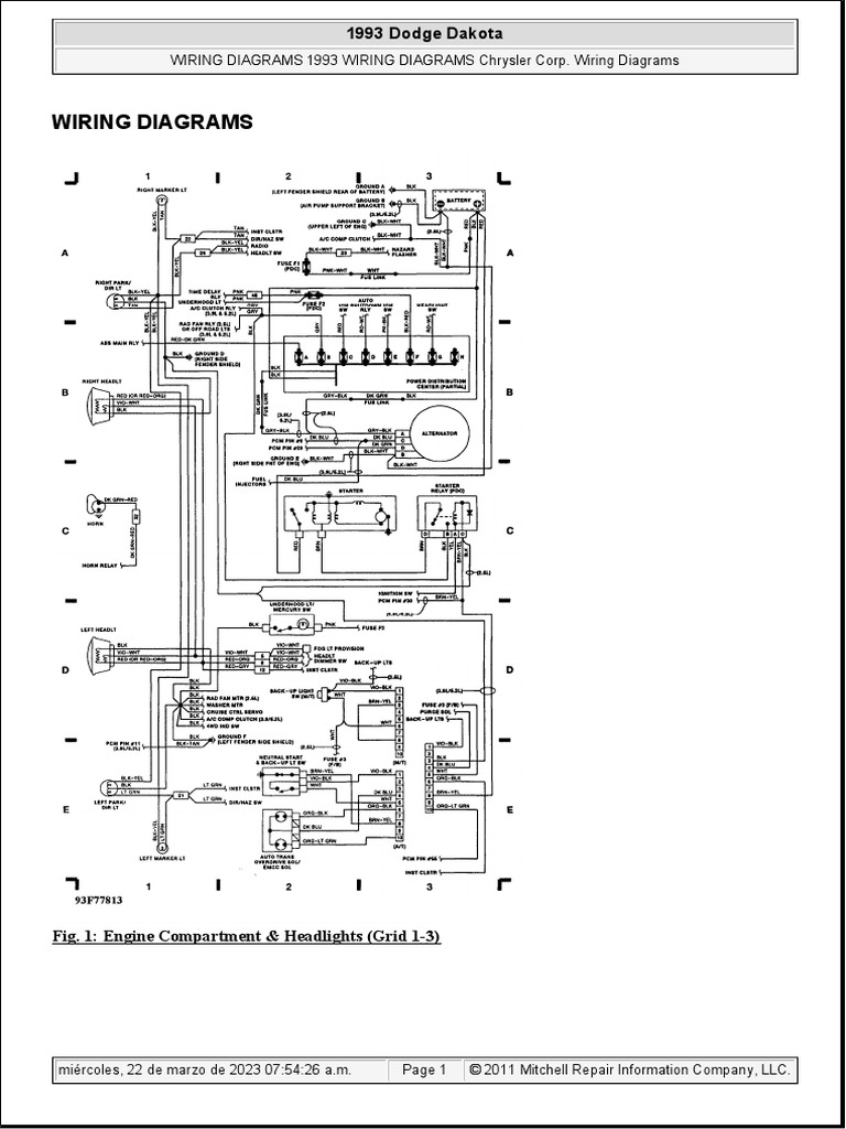 Dodge Dakota 1993 Wiring Diagrams | PDF | Dodge | Chrysler