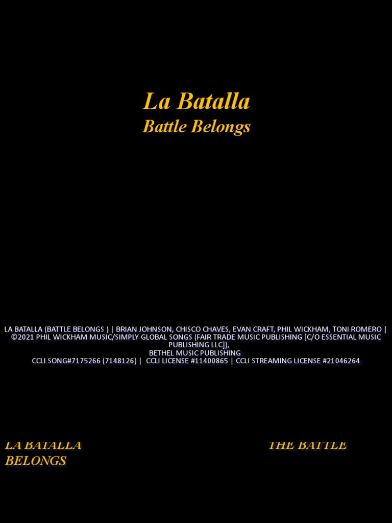 La Batalla (Battle Belongs) | PDF