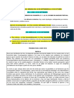 Diario de Clase, 26 de Septiembre A 14 de Octubre