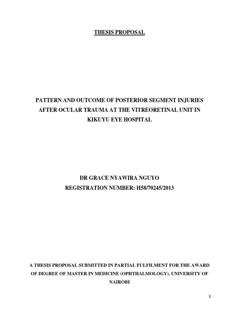 Posterior Segment Injuries in Kikuyu Eye Hospital | PDF | Retina ...