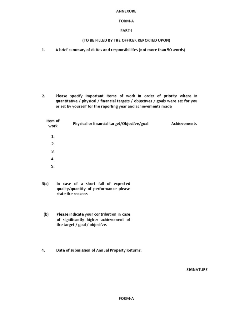 ACR Form for Gazetted Officers | PDF