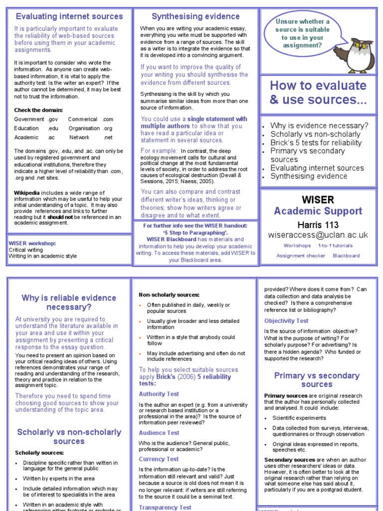 Evaluating and Synthesizing Sources | PDF | Methodology | Cognitive Science