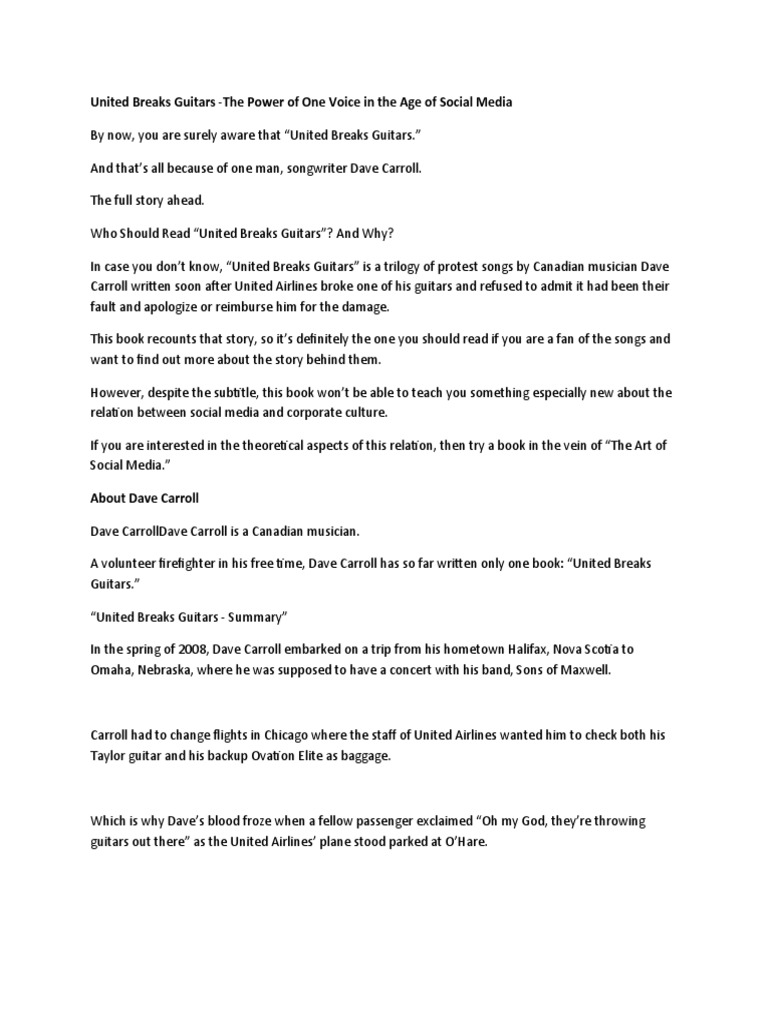 United breaks guitars the power of one voice pdf