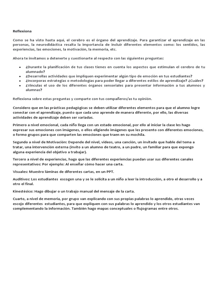 Practica 1 Neurodidactica | PDF | Crecimiento personal y profesional ...