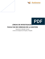 Resolución #053-2021-CUA-UA LINEAS DE INVESTIGACIÓN DE LA FACULTAD DE CIENCIAS DE GESTIÓN