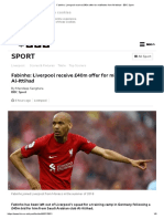 Fabinho - Liverpool Receive 40m Offer For Midfielder From Al-Ittihad - BBC Sport