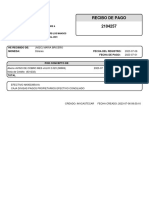 Recibo de Pago 2104257: He Recibido De: Moneda: Fecha Del Registro: Fecha de Pago