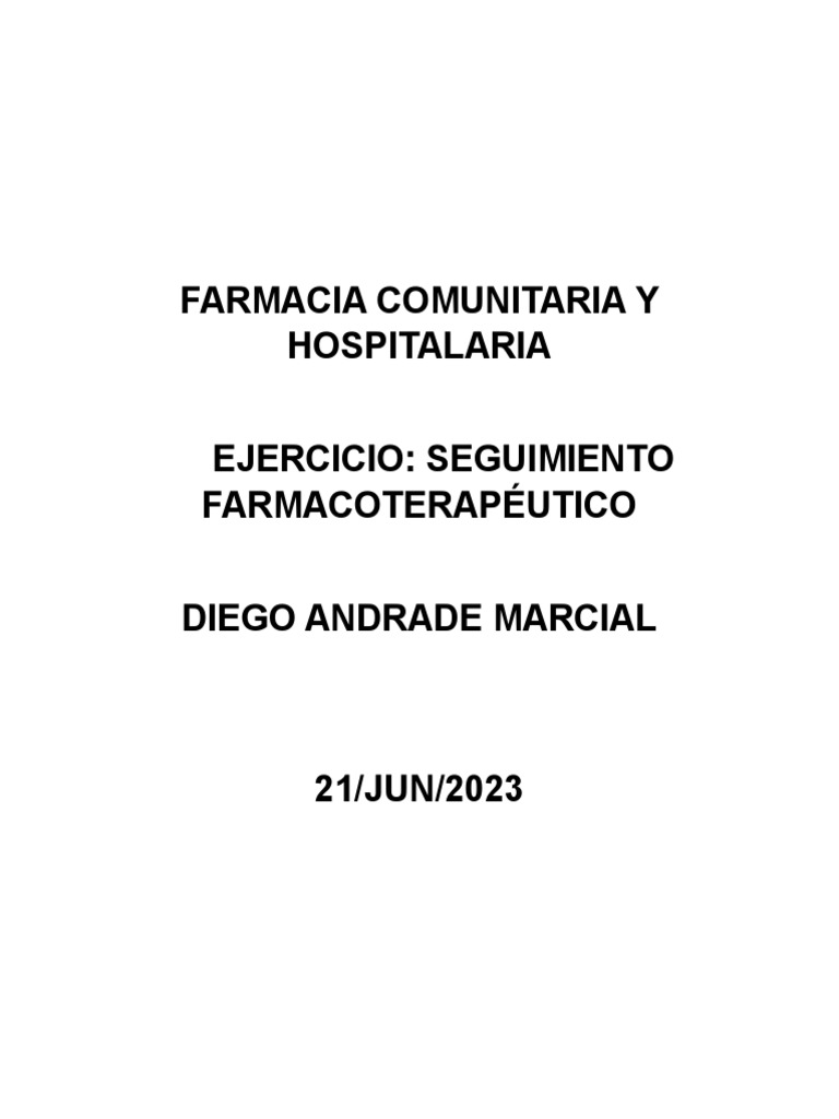 Seguimiento Farmacoterapéutico | PDF | Medicamentos con receta ...