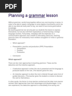 Planning A Grammar Lesson