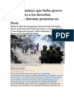 CIDH Concluye Que Hubo Graves Violaciones A Los Derechos Humanos Durante Protestas en Perú