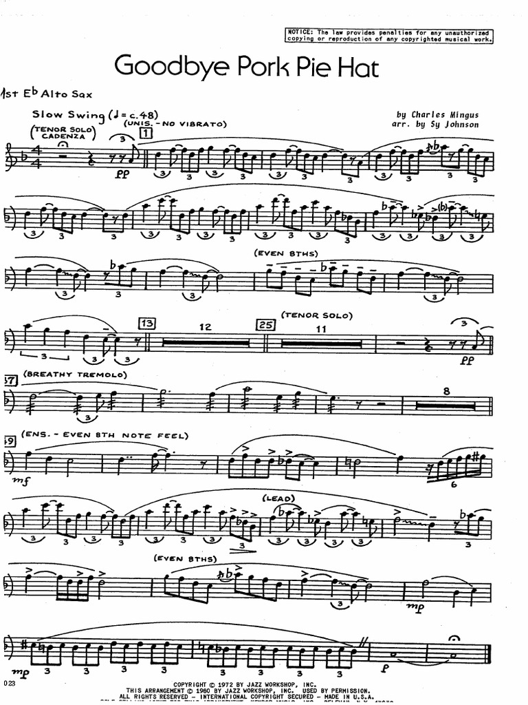 Goodbye Pork Pie Hat Complet PDF