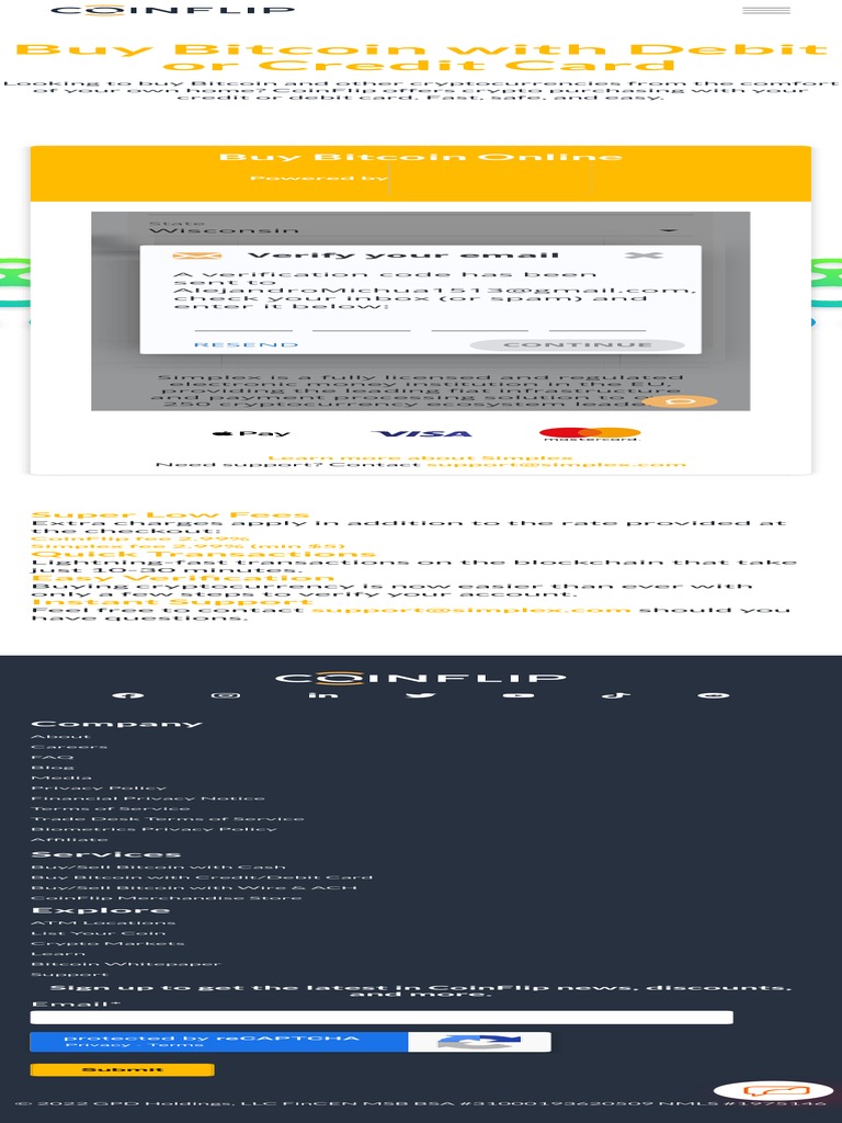 Buy Bitcoin With A Credit or Debit Card Online or at An ATM - CoinFlip |  PDF | Credit Card | Cryptocurrency